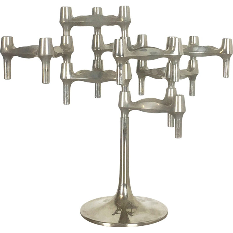 vintage 1970s BMF Nagel Candleholder Sculpture Designed by Caesar Stoffi, 1960s