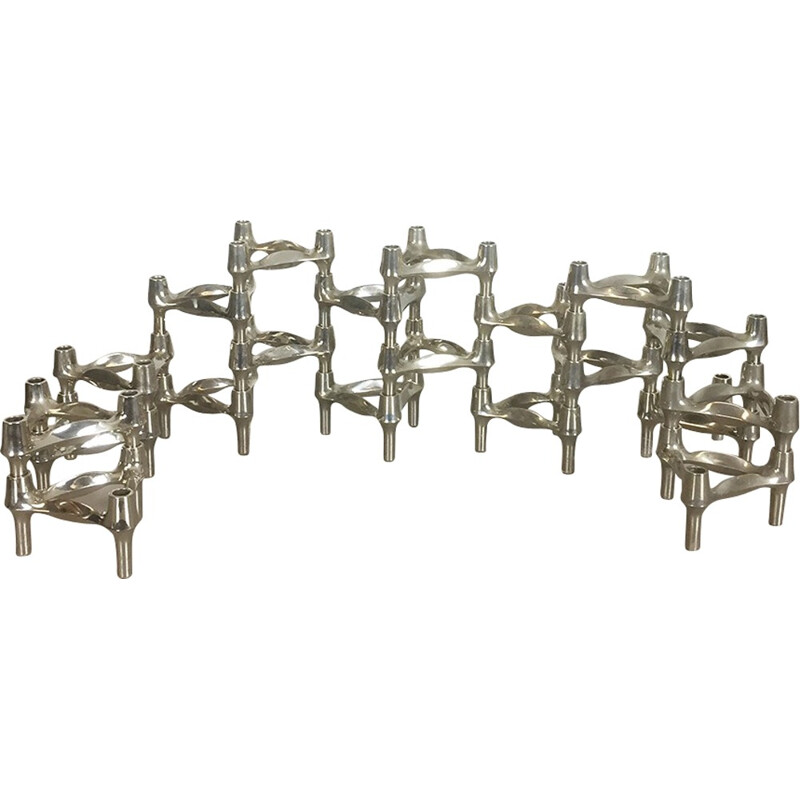 Set of 20 candle holders by Caesar Stoffi for BMF Nagel - 1970s