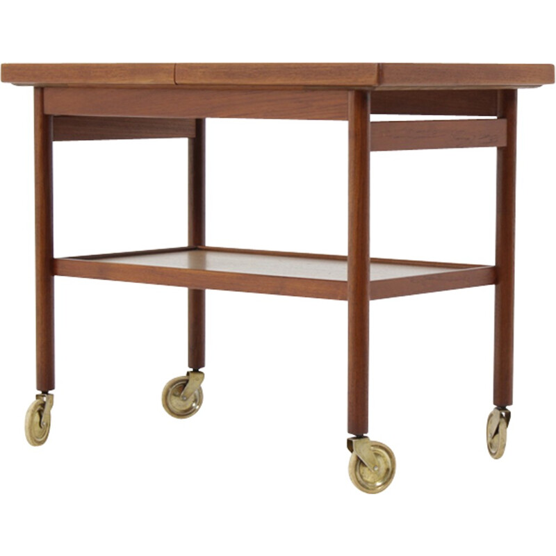 Danish teak bar trolley with expandable top - 1960s