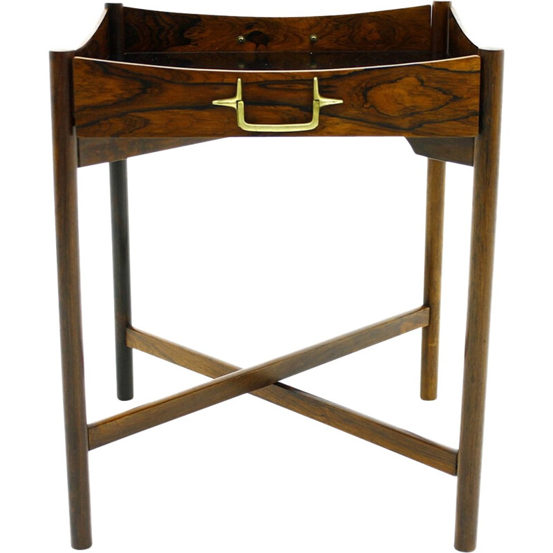Danish rosewood and brass side table - 1960s
