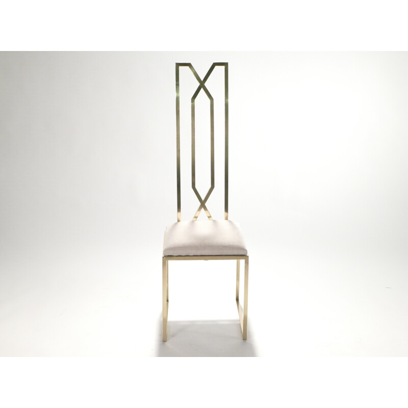 Pair of brass chairs by Willy Rizzo for Jansen - 1970