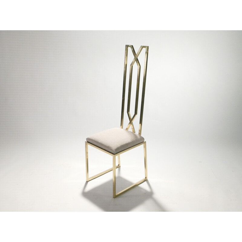 Pair of brass chairs by Willy Rizzo for Jansen - 1970