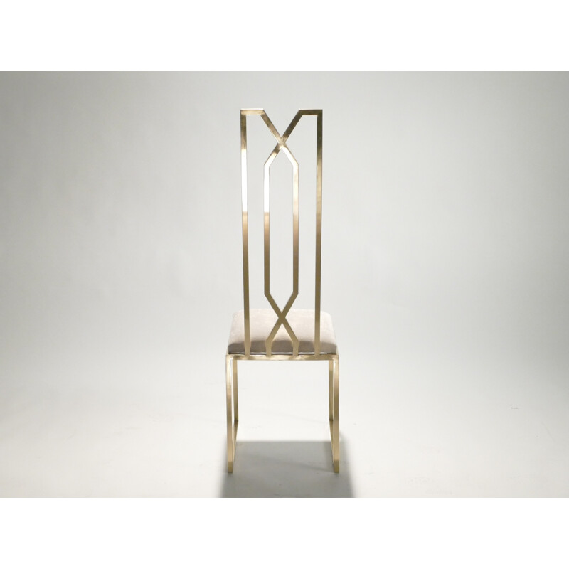 Pair of brass chairs by Willy Rizzo for Jansen - 1970
