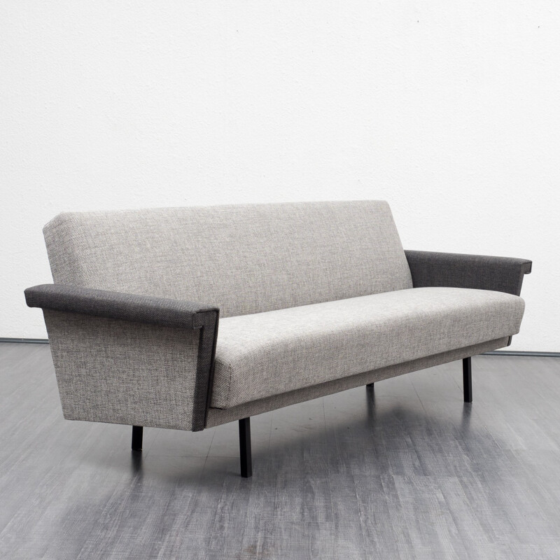 Double tone grey three-seater sofa - 1960s