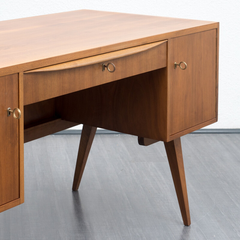 Mid-century walnut desk by Franz Ehrlich for VEB Deutsche - 1950s