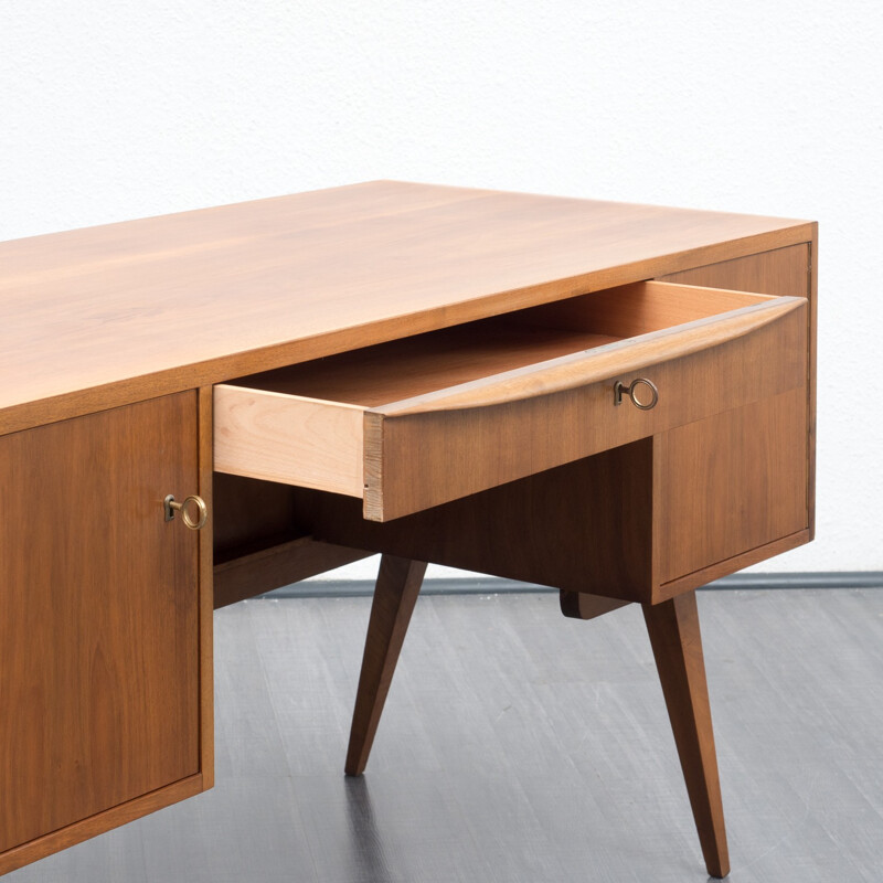 Mid-century walnut desk by Franz Ehrlich for VEB Deutsche - 1950s