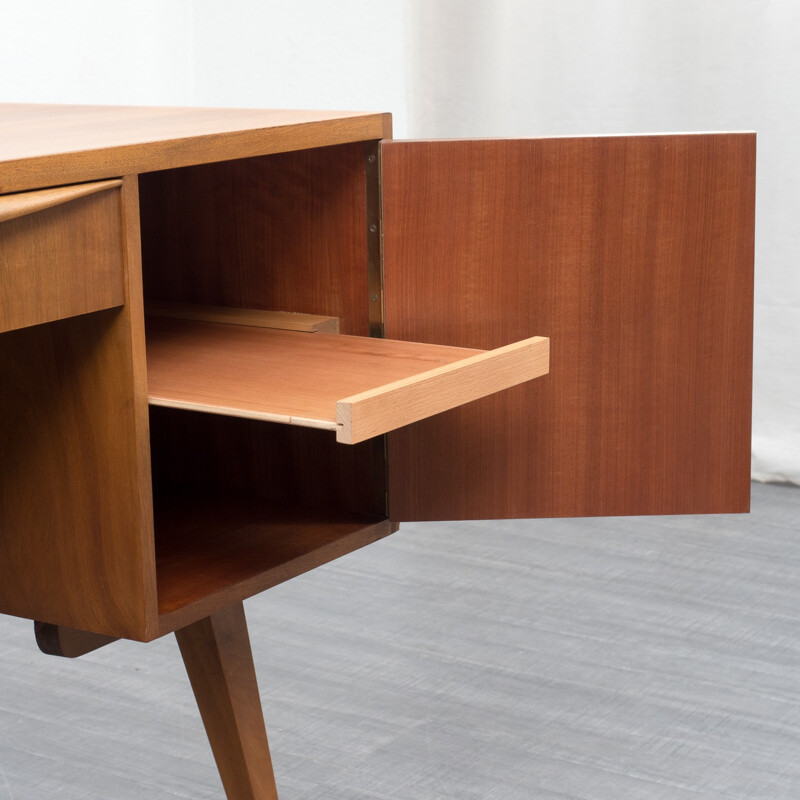 Mid-century walnut desk by Franz Ehrlich for VEB Deutsche - 1950s