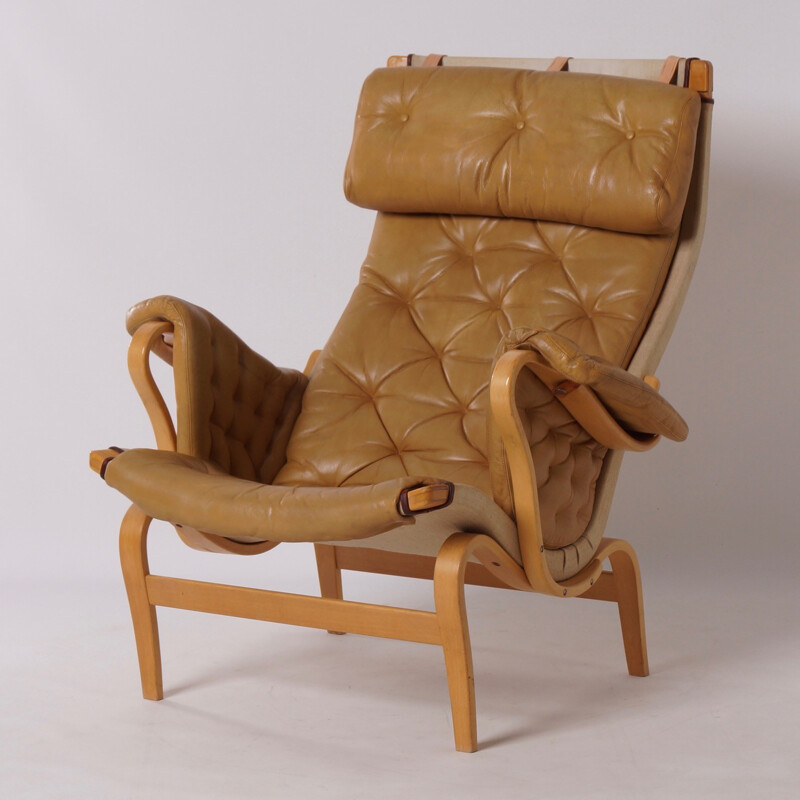 Pernilla Lounge Chair with Ottoman by Bruno Mathsson for Dux - 1970s