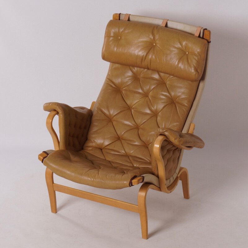 Fauteuil lounge Pernilla avec Ottoman par Bruno Mathsson pour Dux - 1970