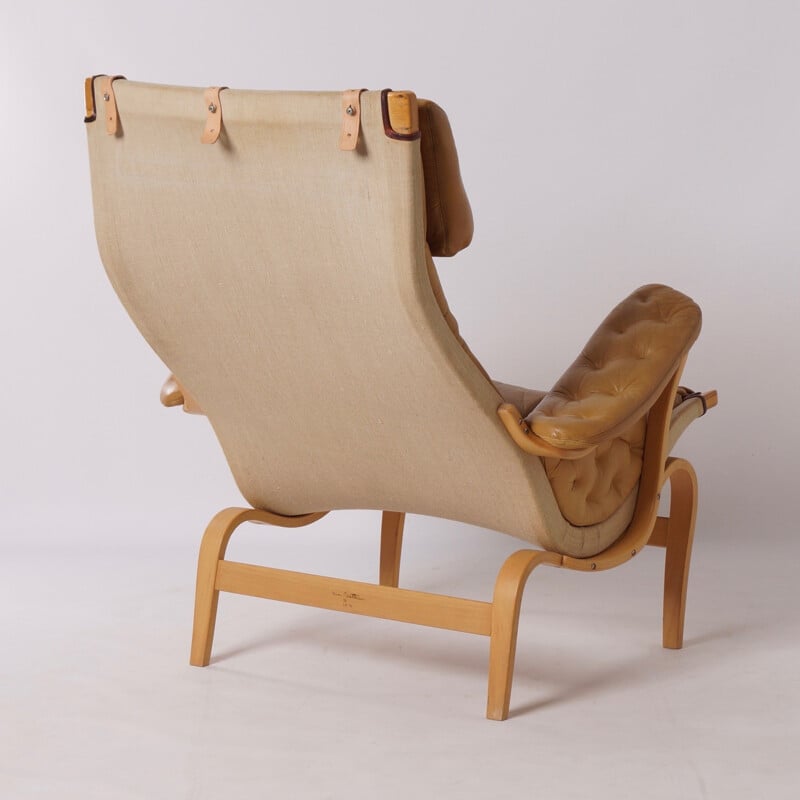 Pernilla Lounge Chair with Ottoman by Bruno Mathsson for Dux - 1970s