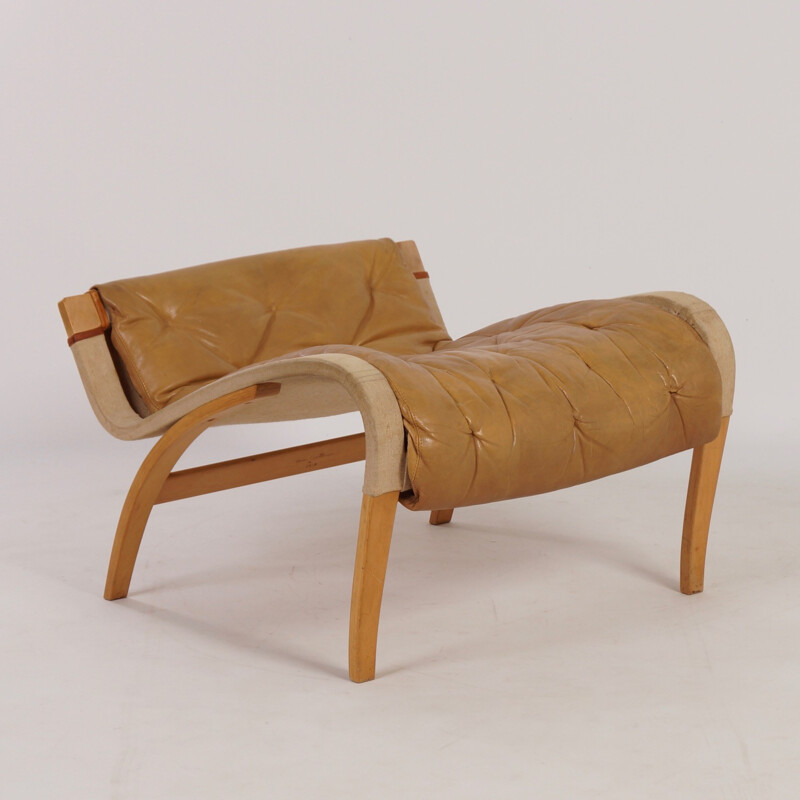 Pernilla Lounge Chair with Ottoman by Bruno Mathsson for Dux - 1970s