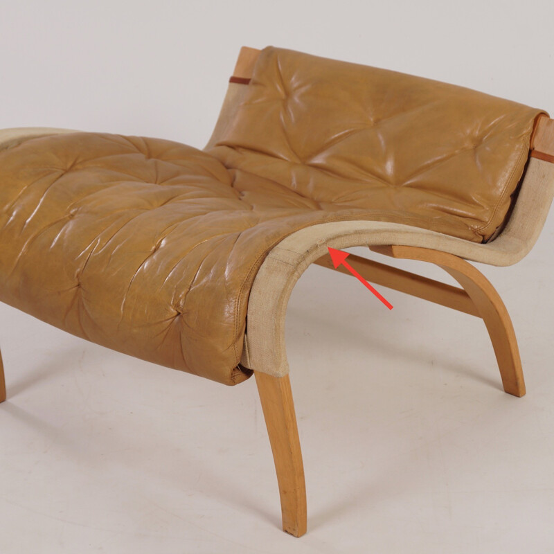 Fauteuil lounge Pernilla avec Ottoman par Bruno Mathsson pour Dux - 1970