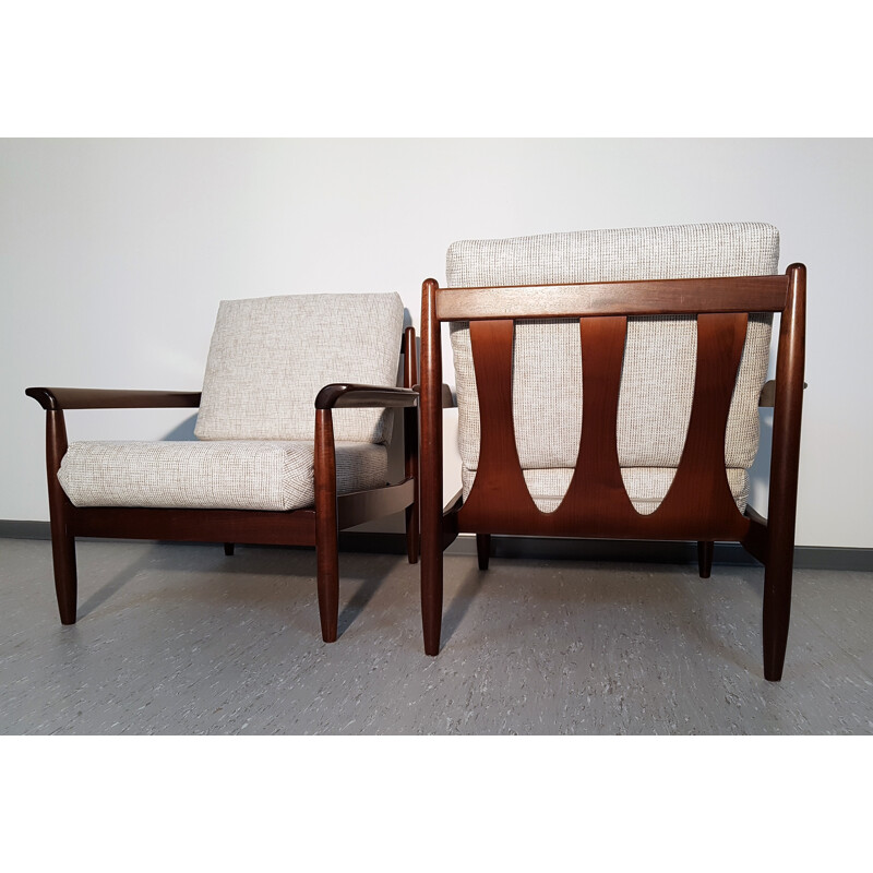 pair of danish mid-century lounge chairs - 1960s