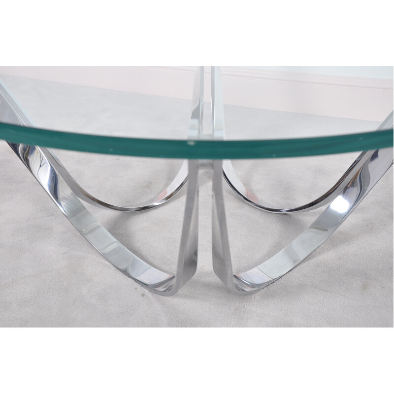 Round glass coffee table by Roger Sprunger for Dunbar - 1970s