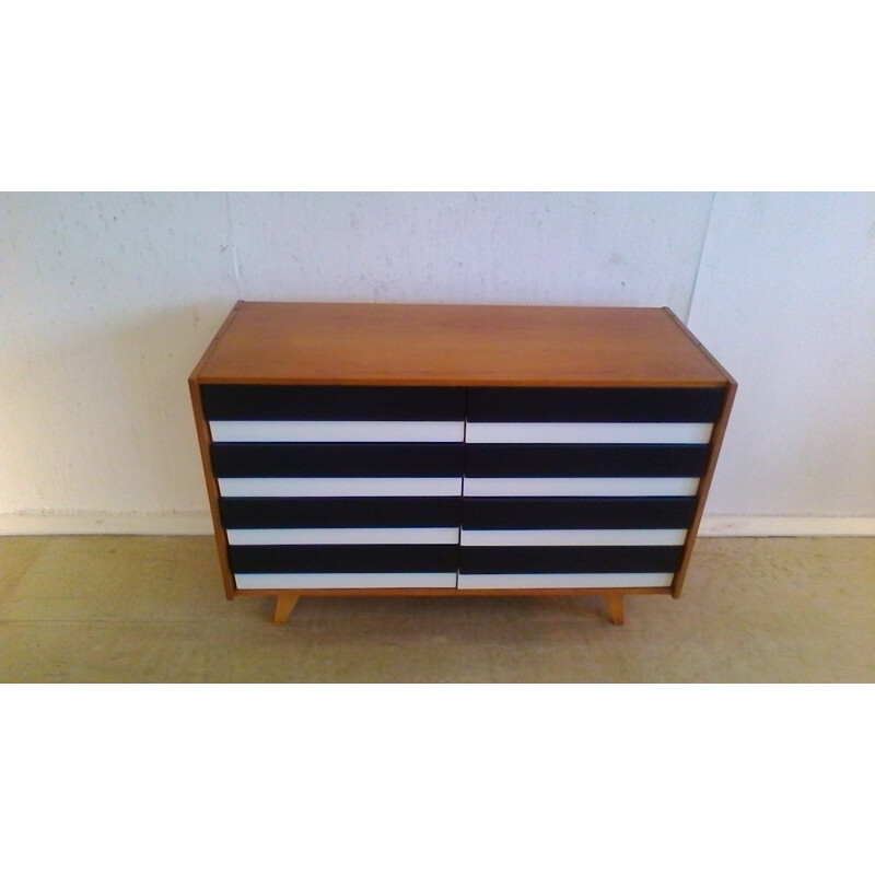 Retro black and white chest of drawers by Jiroutek - 1960s 