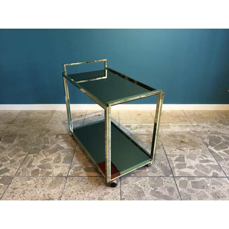 Vintage gilt metal trolley - 1980s