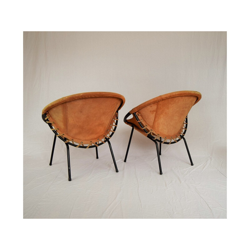 Pair of circle armchairs by Lusch Erzeugnis for Lush & Co - 1960s