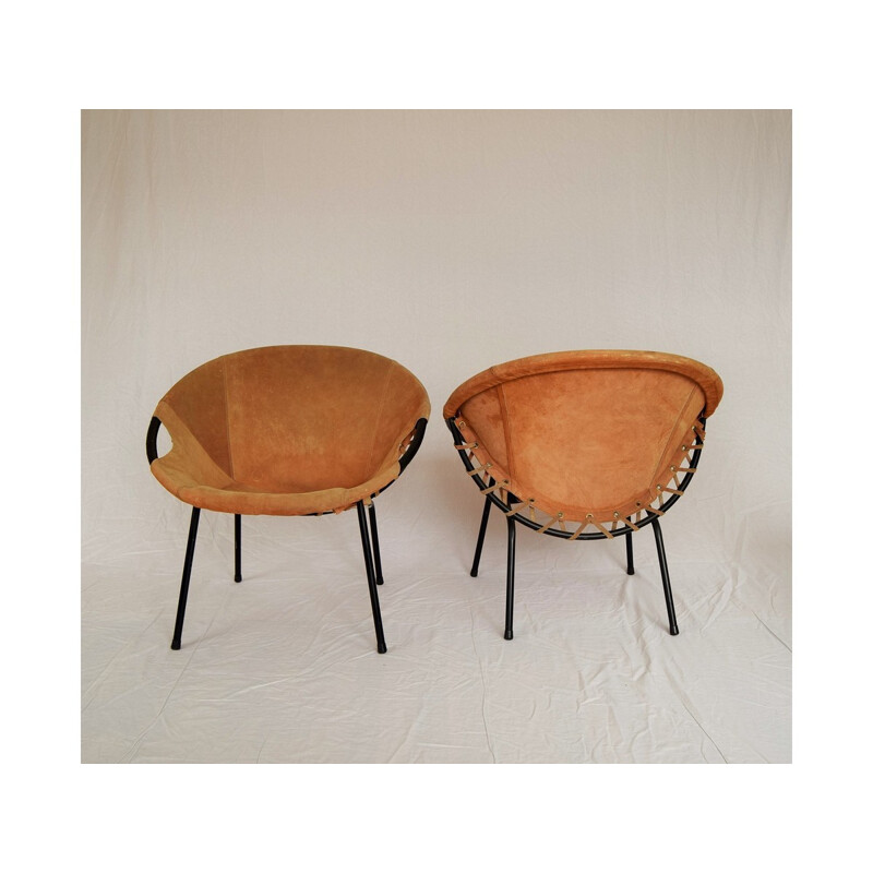 Pair of circle armchairs by Lusch Erzeugnis for Lush & Co - 1960s