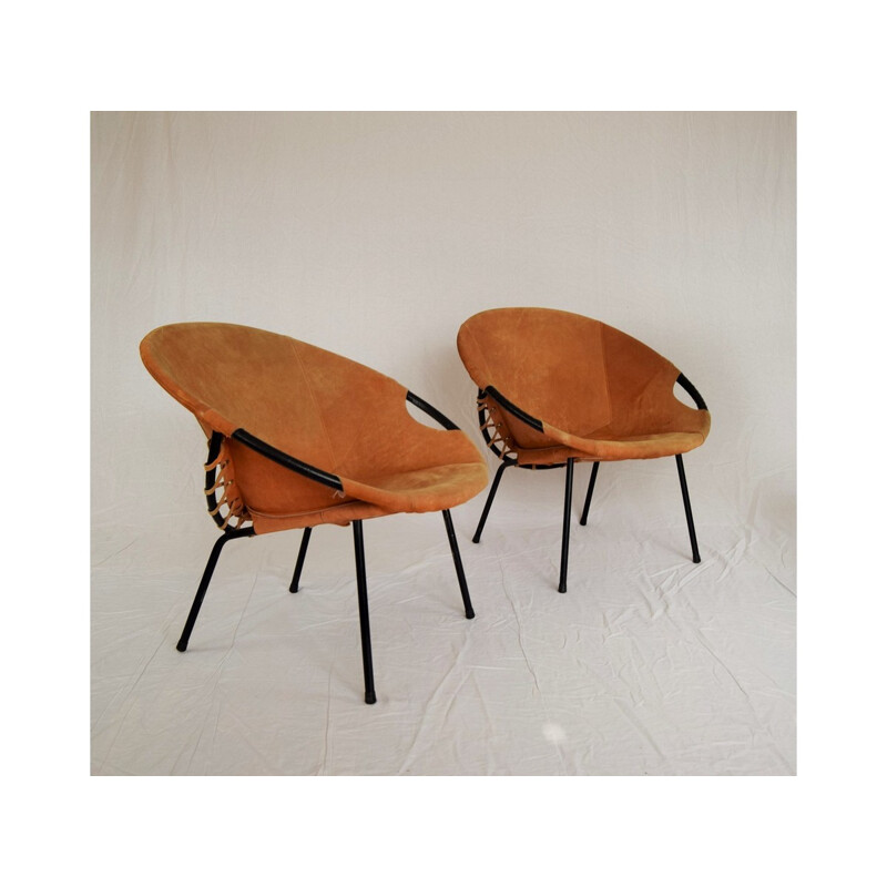 Pair of circle armchairs by Lusch Erzeugnis for Lush & Co - 1960s