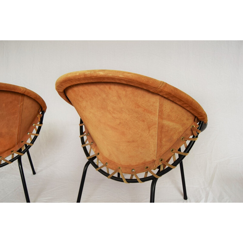 Pair of circle armchairs by Lusch Erzeugnis for Lush & Co - 1960s