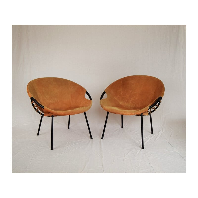 Pair of circle armchairs by Lusch Erzeugnis for Lush & Co - 1960s