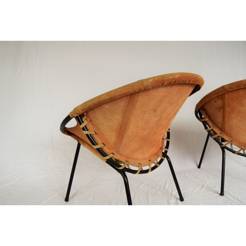 Pair of circle armchairs by Lusch Erzeugnis for Lush & Co - 1960s