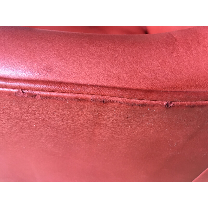 Vintage pink leather armchair by Arne Norell - 1960s