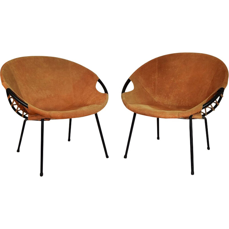 Pair of circle armchairs by Lusch Erzeugnis for Lush & Co - 1960s