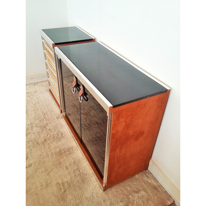 Suite of 4 italian storage furniture by Guido Faleschini - 1970s