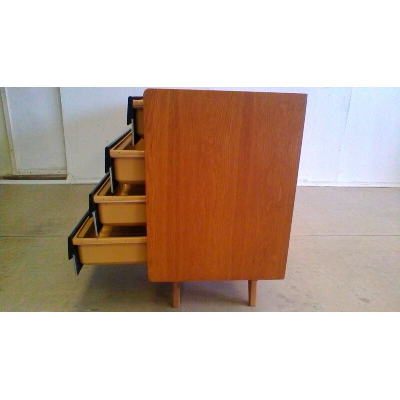 Oak sideboard with 3 compartments by Jiroutek interier in Prague - 1960s