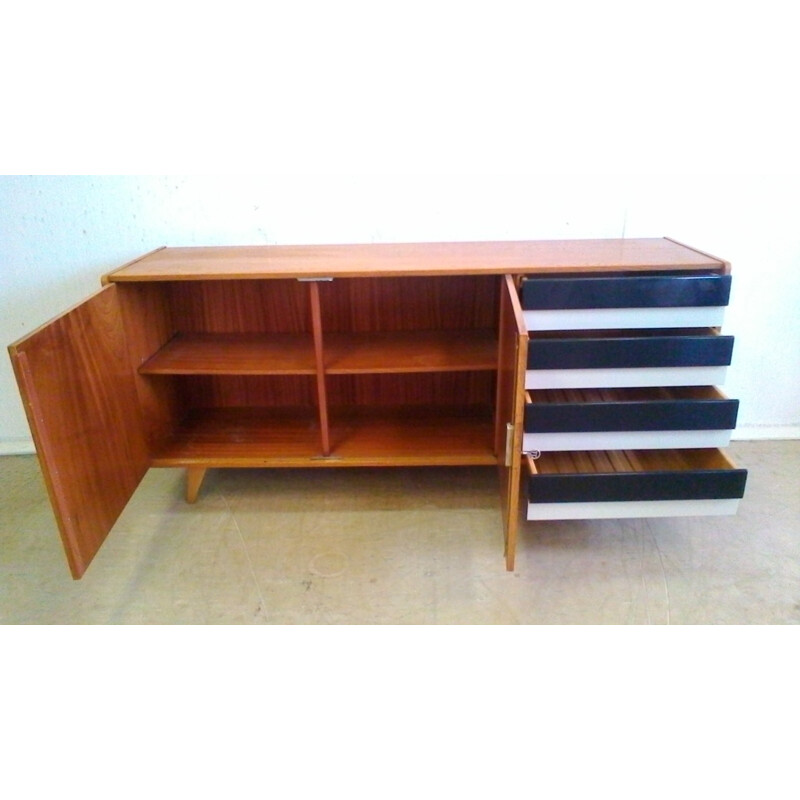 Oak sideboard with 3 compartments by Jiroutek interier in Prague - 1960s