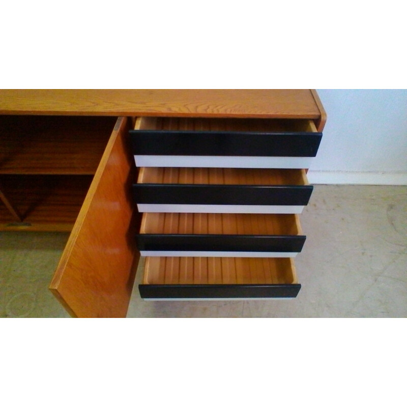 Oak sideboard with 3 compartments by Jiroutek interier in Prague - 1960s