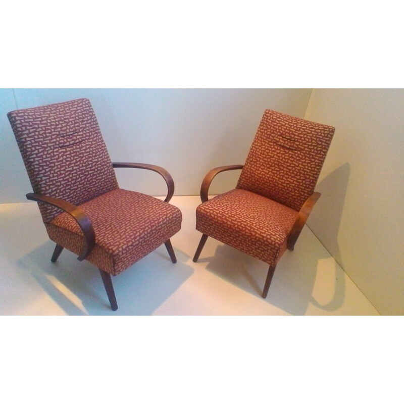 Pair of bentwood lounge chair by Thon - 1960s