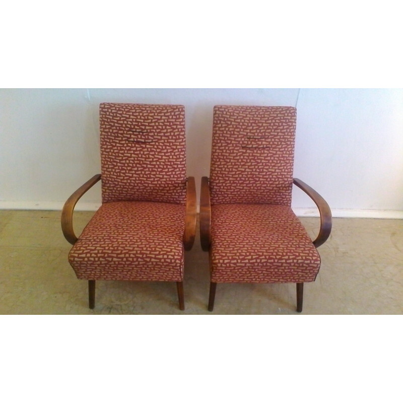 Pair of bentwood lounge chair by Thon - 1960s