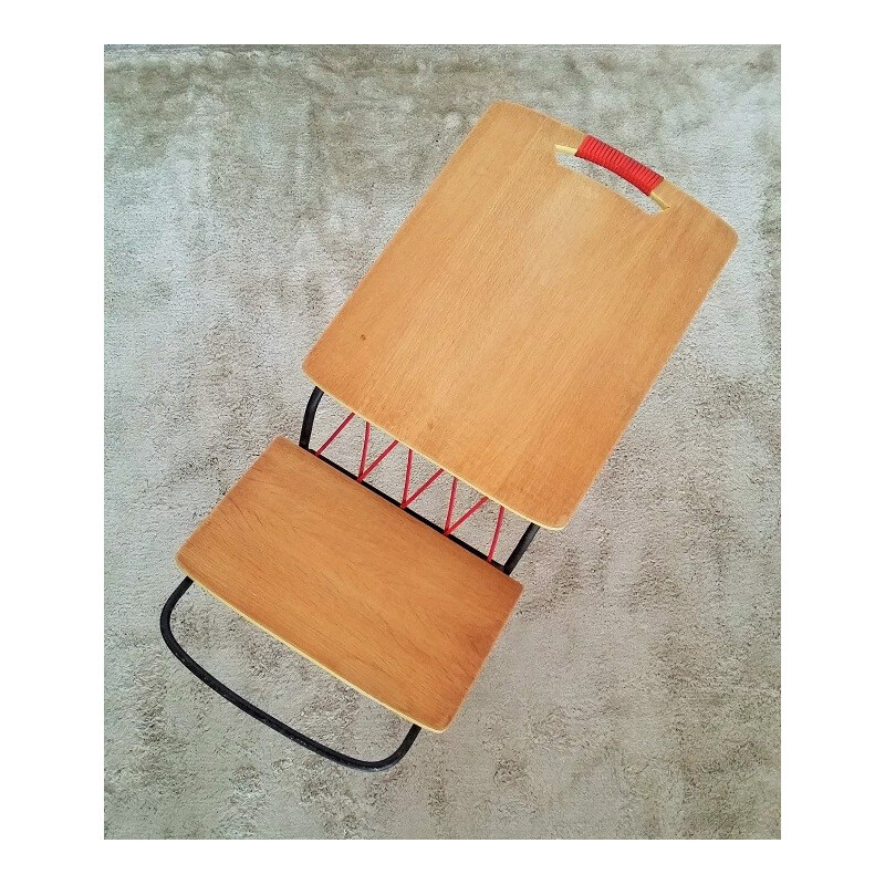 Minimalist table with magazine rack - 1950s