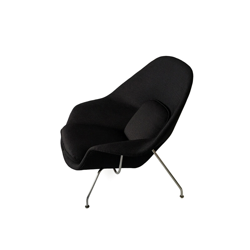 Womb chair avec ottoman noir Eero Saarinen pour Knoll International - 1940