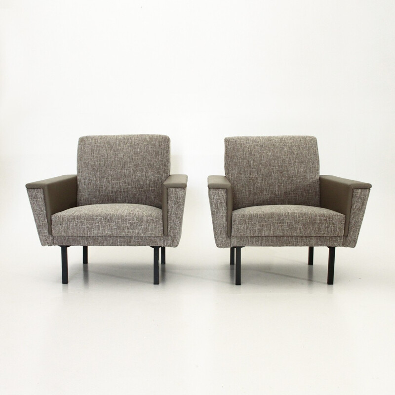 Pair of vintage grey armchairs - 1950s