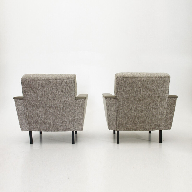 Pair of vintage grey armchairs - 1950s