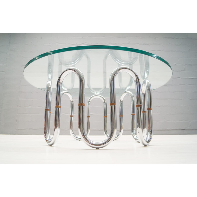 Looped chrome coffee table - 1970s