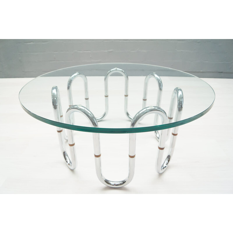 Vintage chrome-plated loop coffee table, 1970