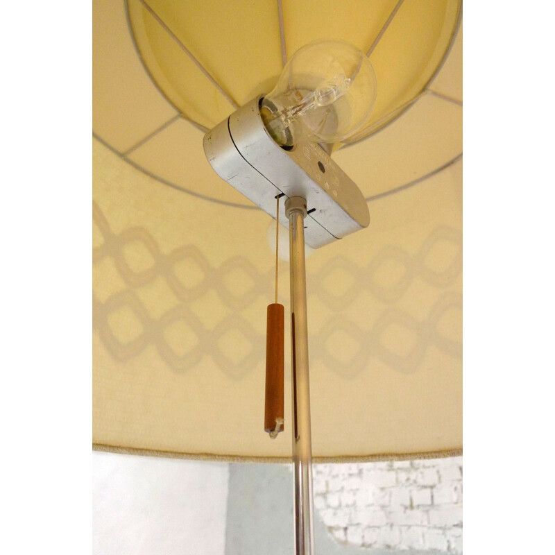 Vintage floor lamp in teak,metal and fabric - 1960s