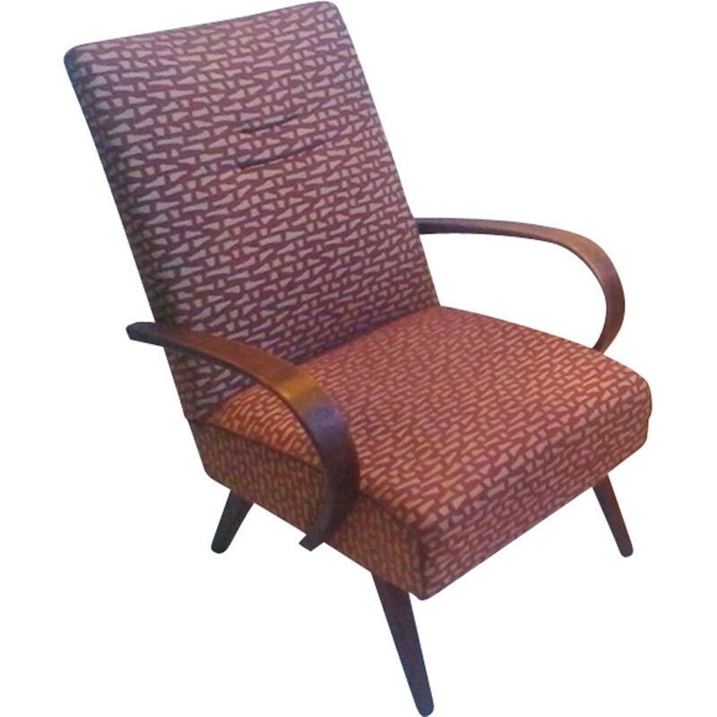 Paire de fauteuils lounge en bois courbé de Thon - 1960