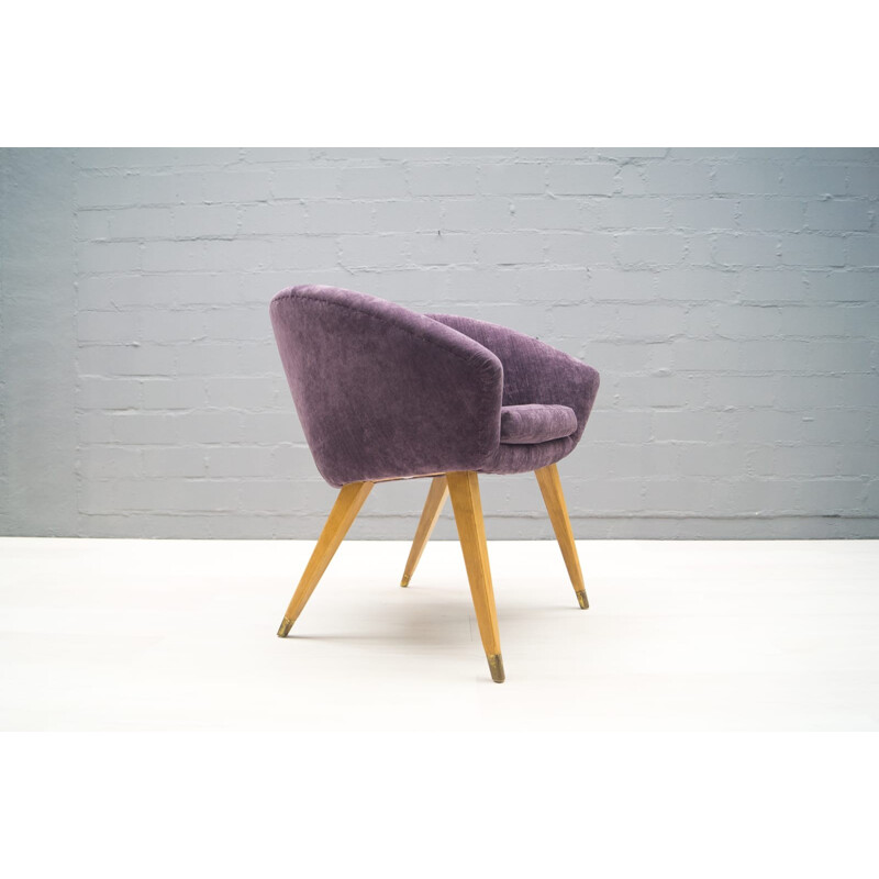 Mid-Century French Purple Cocktail armchair - 1950s