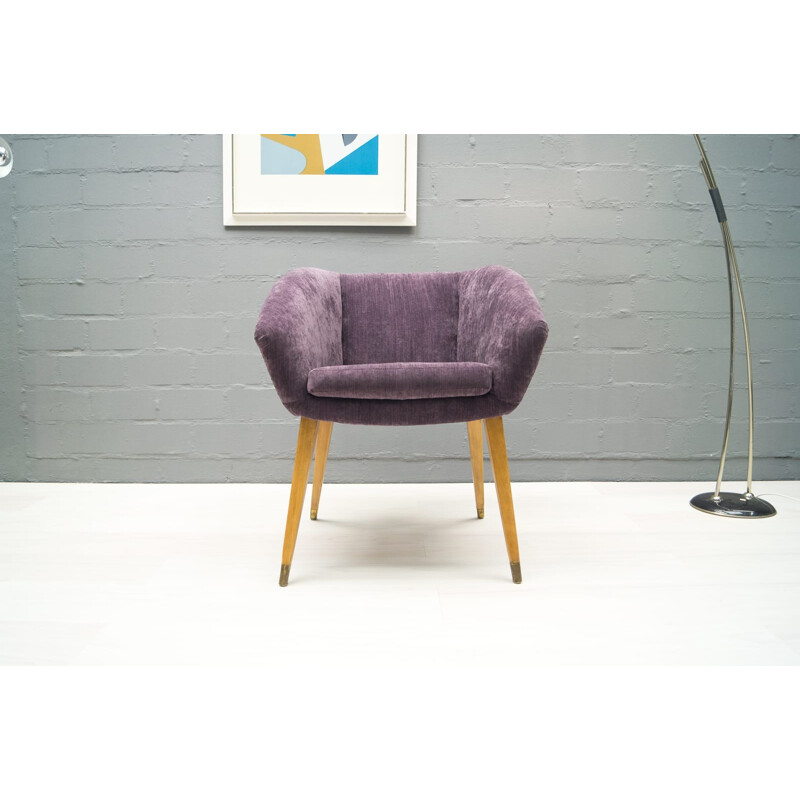 Mid-Century French Purple Cocktail armchair - 1950s