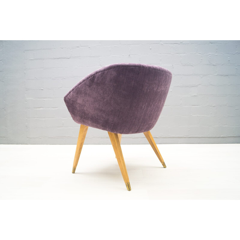 Mid-Century French Purple Cocktail armchair - 1950s