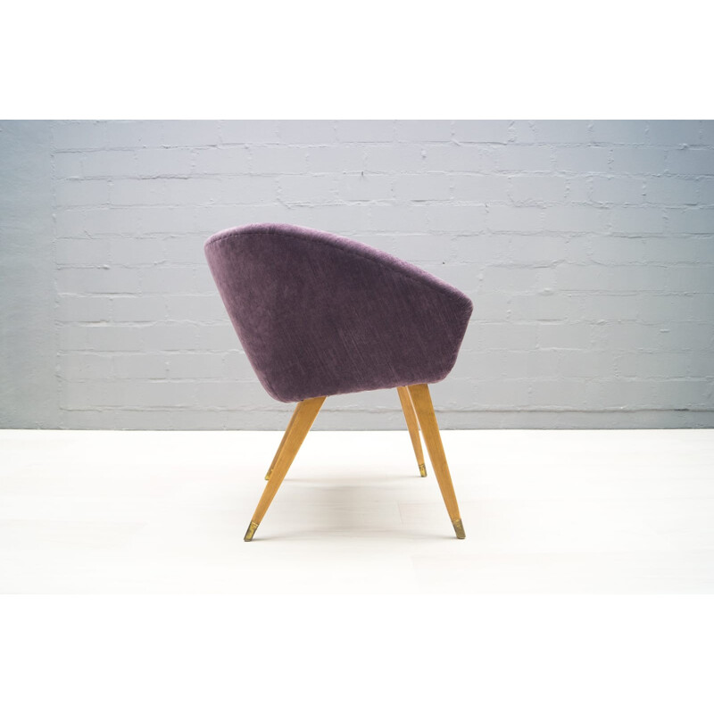 Mid-Century French Purple Cocktail armchair - 1950s