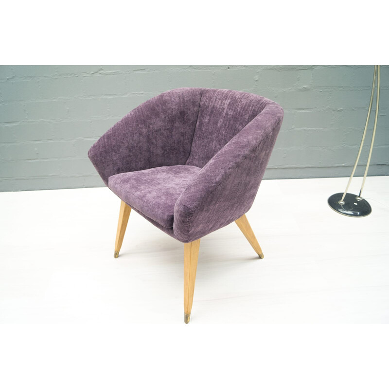Mid-Century French Purple Cocktail armchair - 1950s