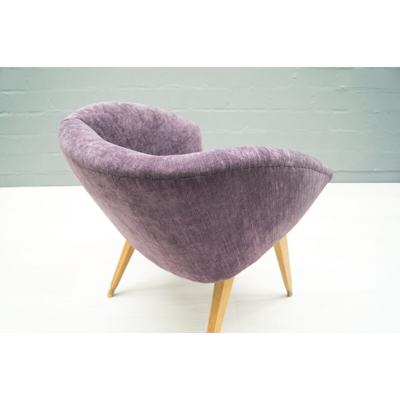 Mid-Century French Purple Cocktail armchair - 1950s