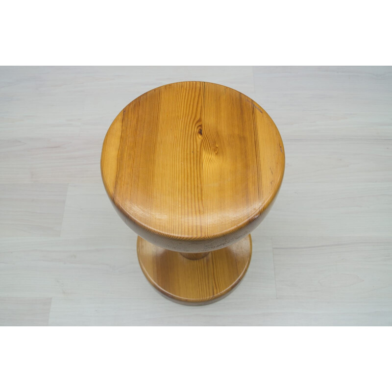 French Vintage Pine Stool - 1960s