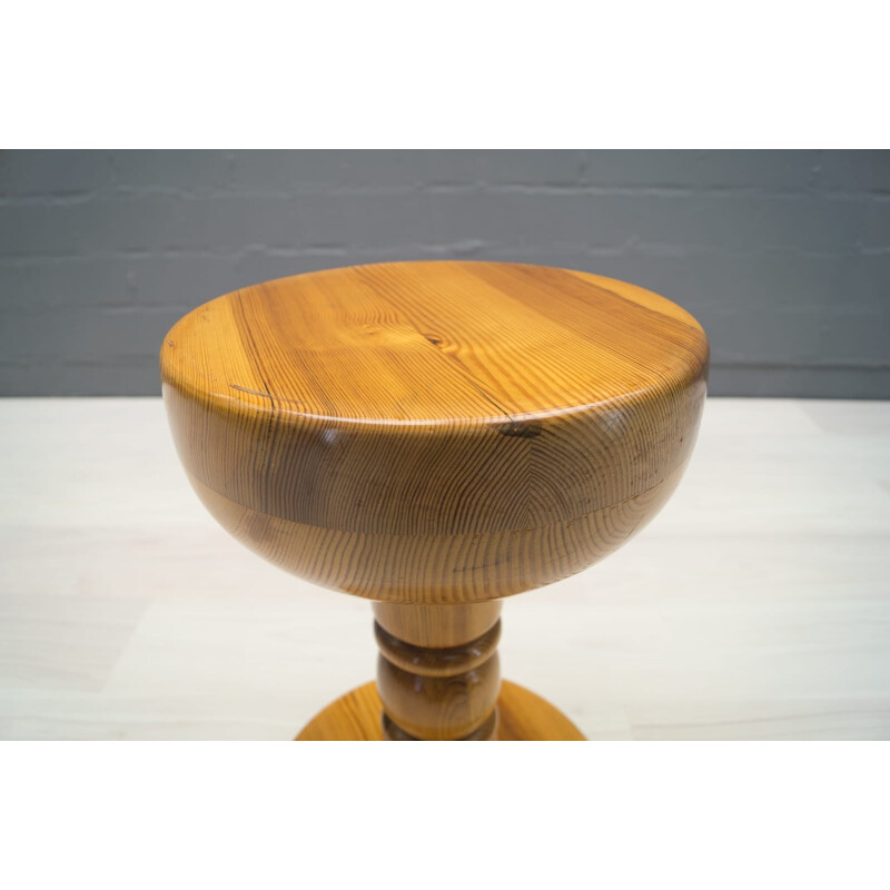 French Vintage Pine Stool - 1960s